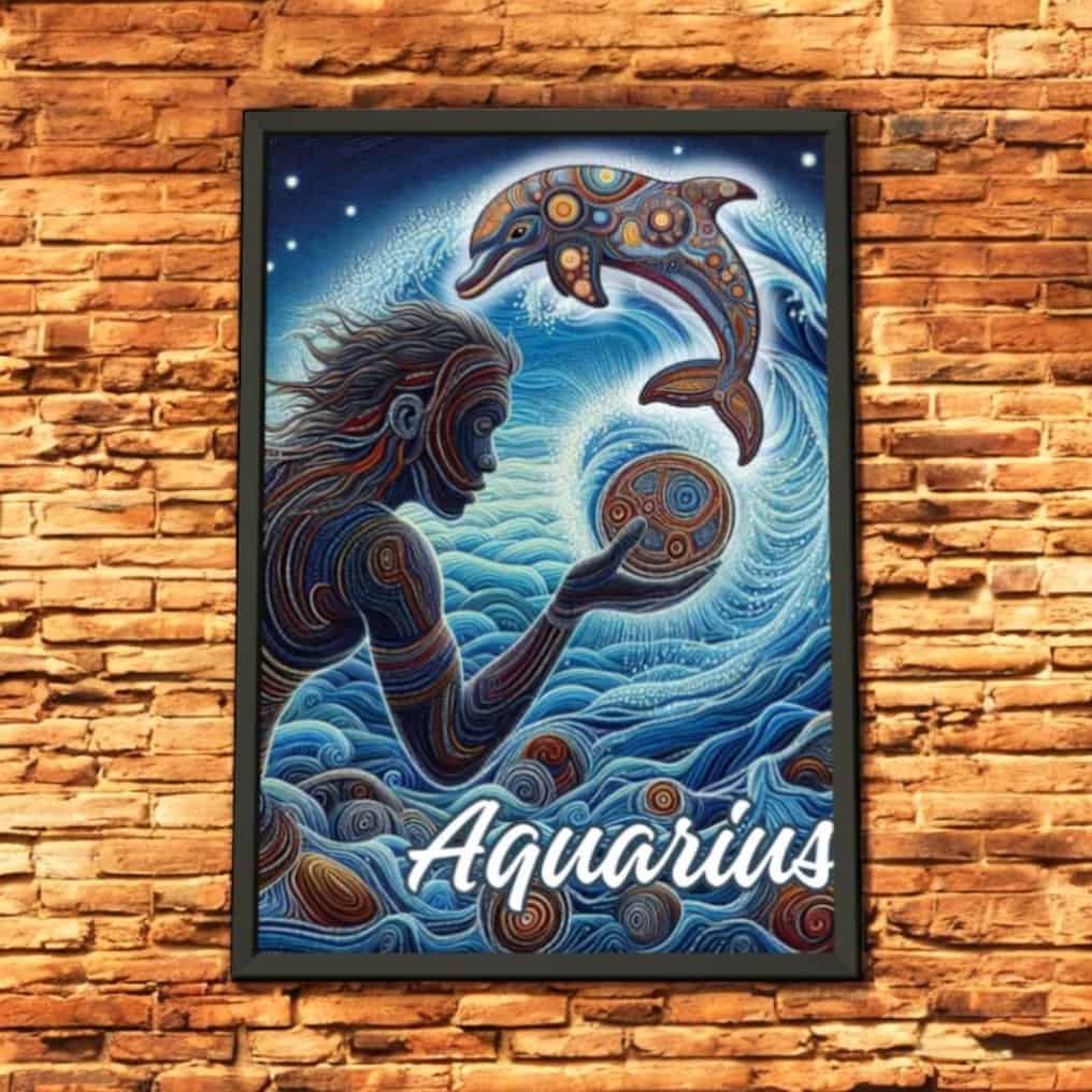 Aquarius Dot Art Metal Framed Poster - Image 8