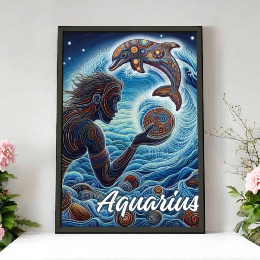 Aquarius Dot Art Metal Framed Poster - Image 7