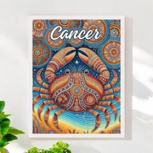Cancer Zodiac Aboriginal art crab print