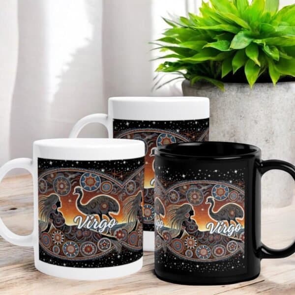 Virgo Aboriginal Art Zodiac Mugs