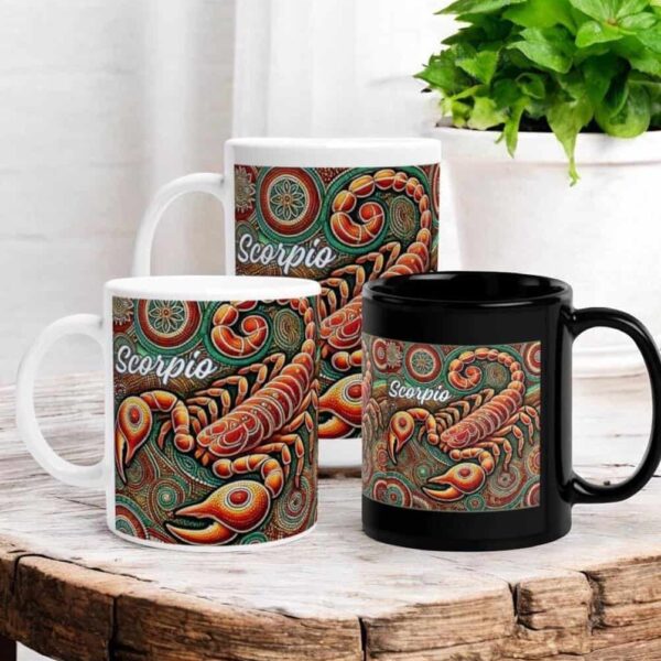 Scorpio Aboriginal Art Zodiac Design Mugs