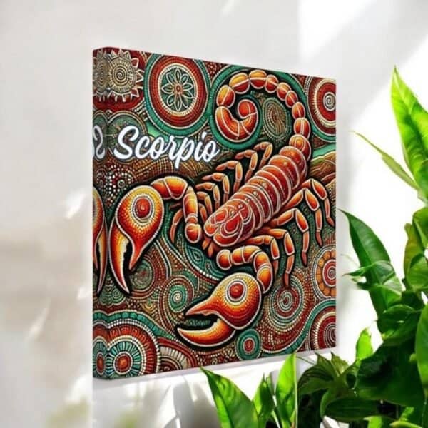 Scorpio Aboriginal Astrology Dot Art Canvas