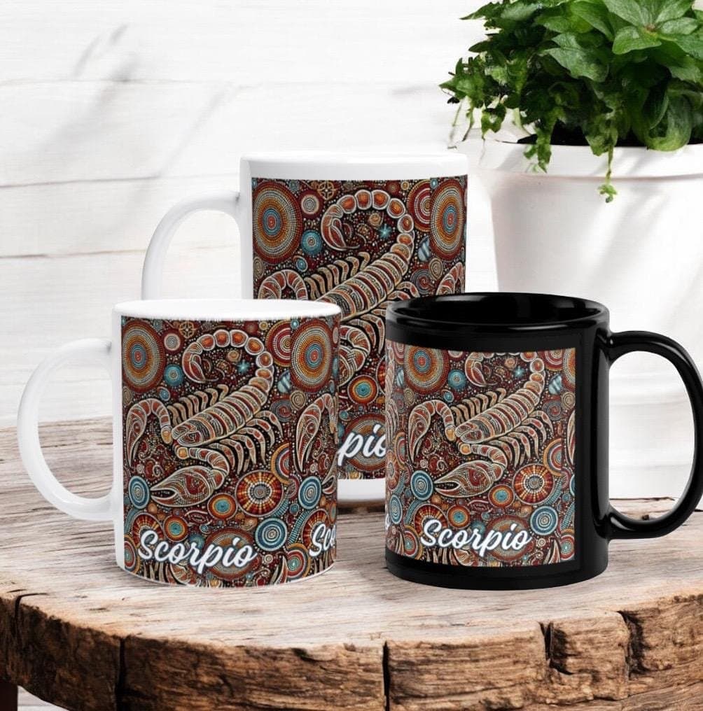 Scorpio Aboriginal Art Zodiac Mugs