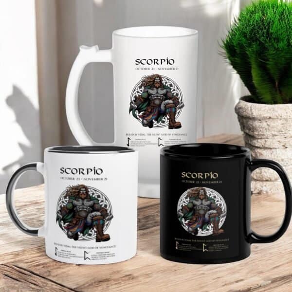 scorpio coffee and beer mugs