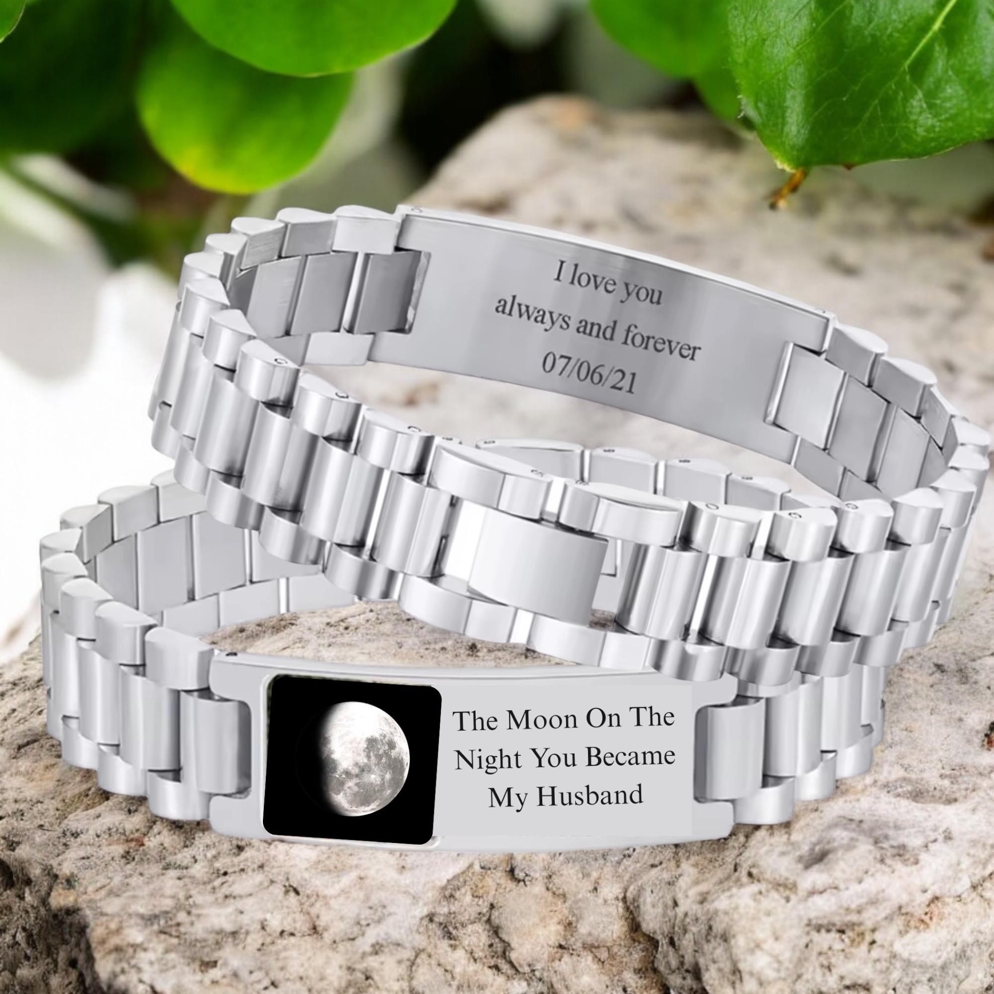 Personalised Moon Phase or Night Sky Men’s Bracelet - Image 7