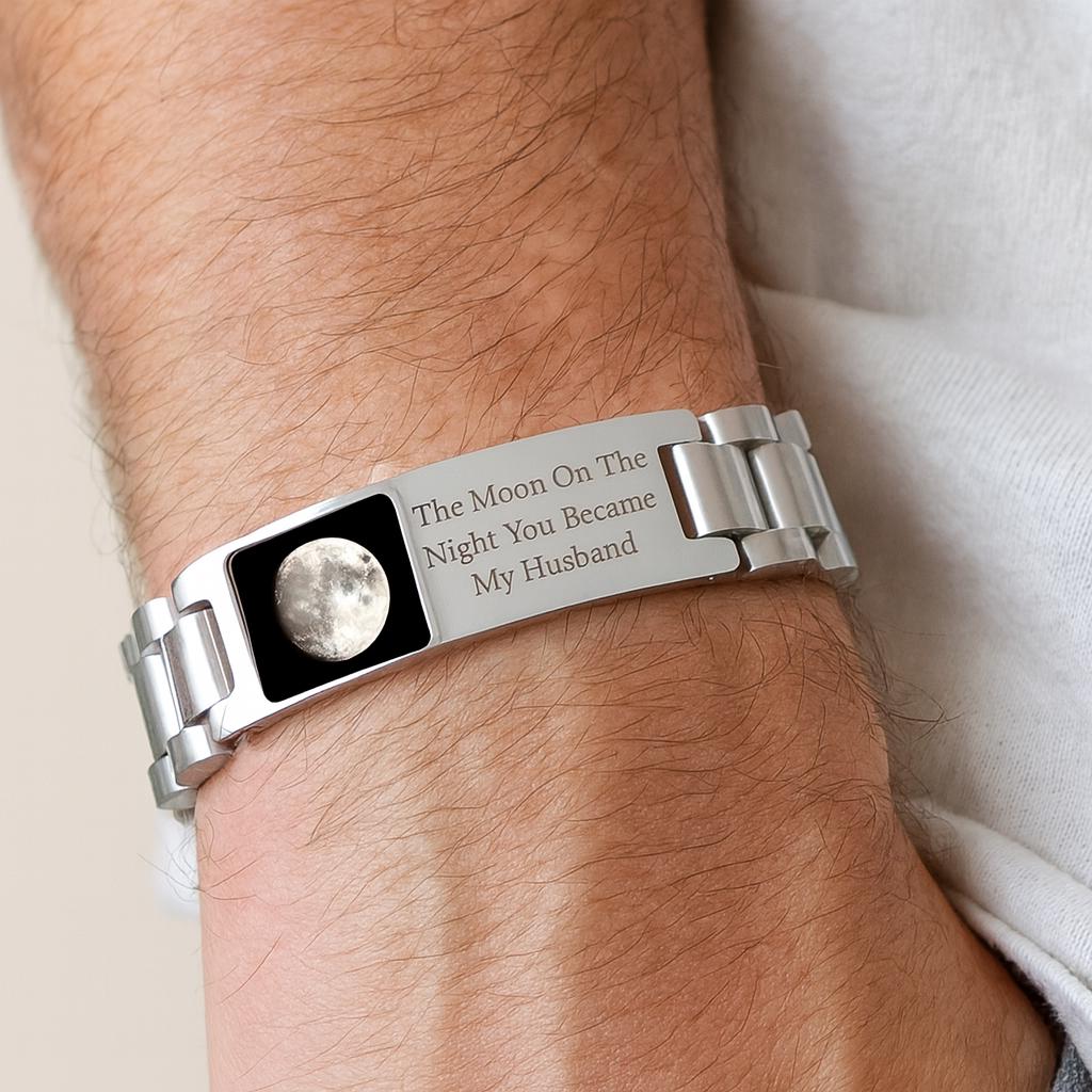 Personalised Moon Phase or Night Sky Men’s Bracelet - Image 2