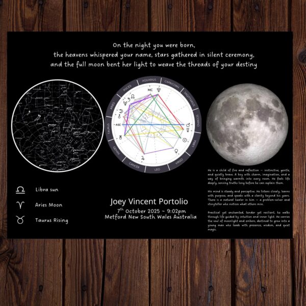 Custom Astrology Triple Chart – PDF Printable