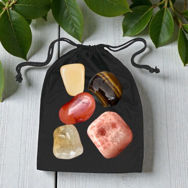 Summer Solstice Crystal Tumble Stone Set – Solar Energy, Abundance & Confidence Gift Set