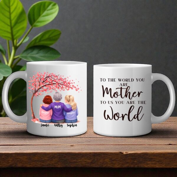 Custom Mother & Daughter Mug with Heart Blossom & Quote