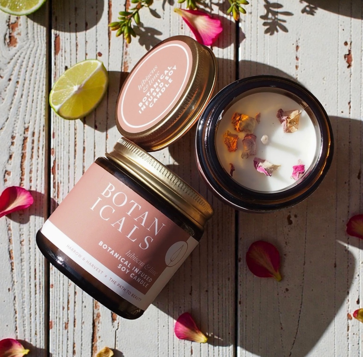 Hibiscus & Lime, Botanical Infused Soy Candle - Image 5