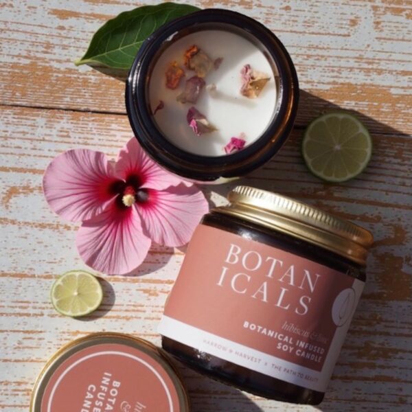 Hibiscus & Lime, Botanical Infused Soy Candle