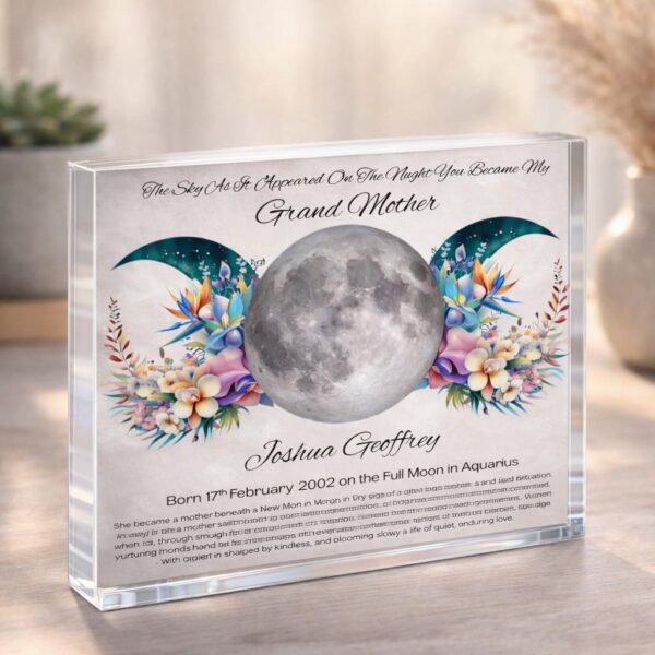 Moon-themed tribute for grandmother's birthday