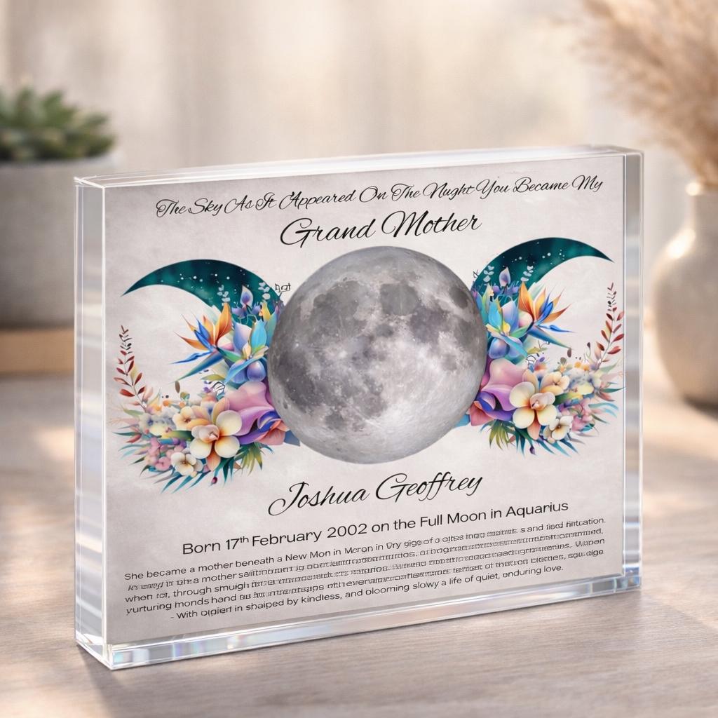 Moon-themed tribute for grandmother's birthday