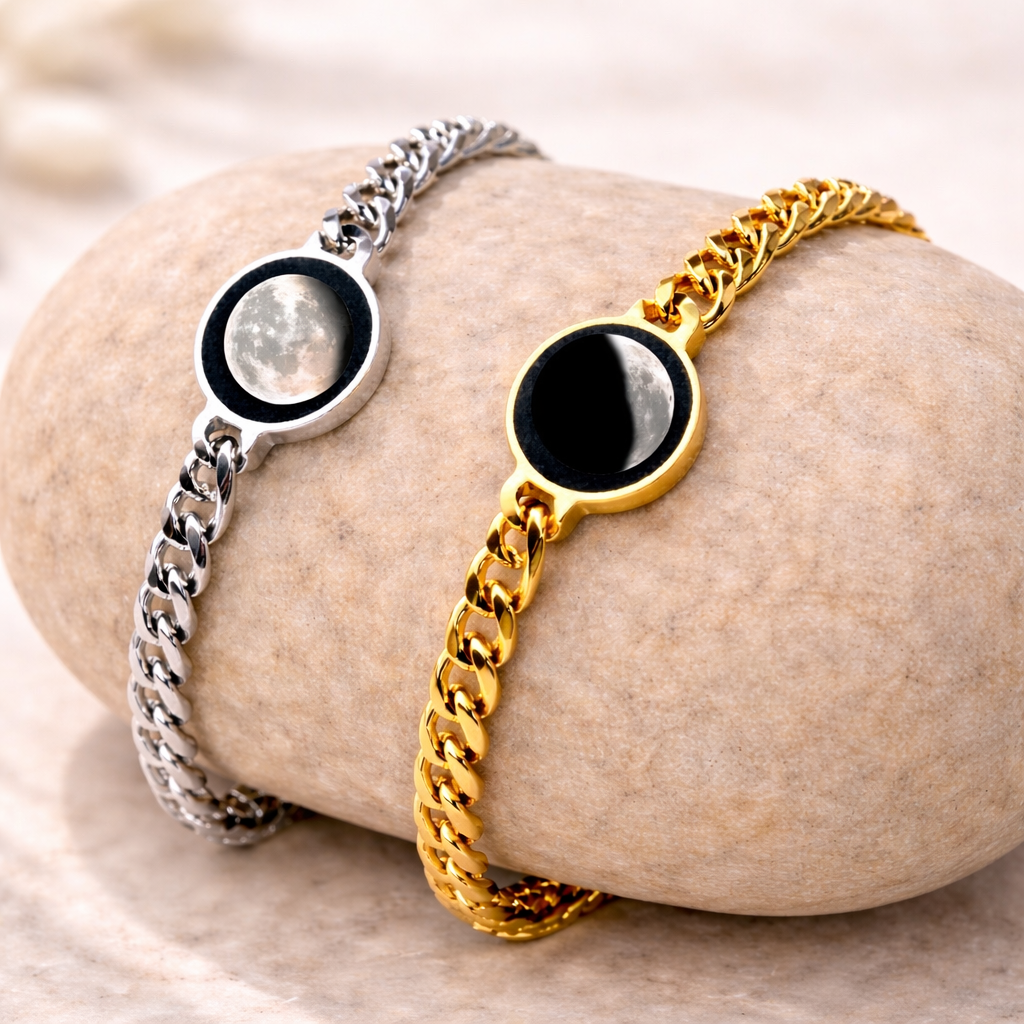 Custom Moon Phase Cuban Chain Bracelet