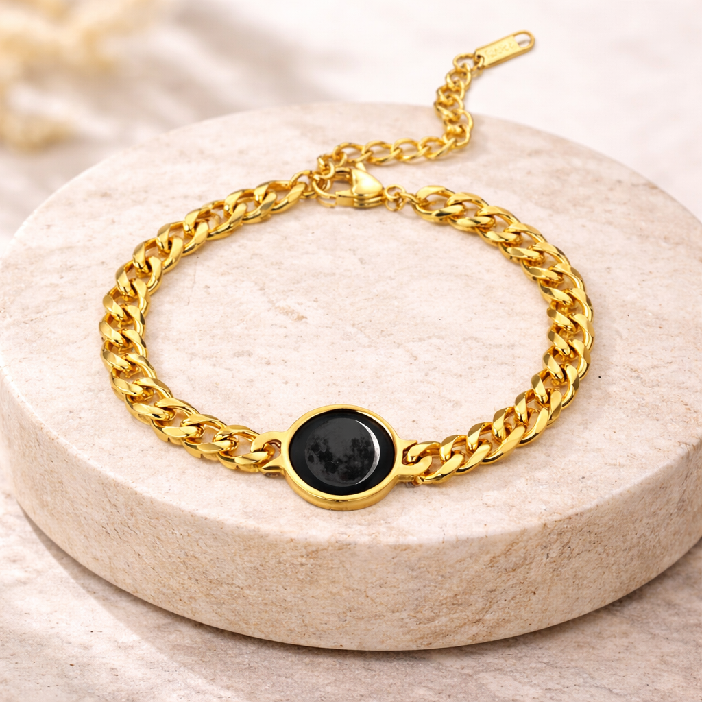 Custom Moon Phase Cuban Chain Bracelet - Image 6