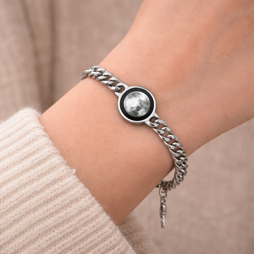 Custom Moon Phase Cuban Chain Bracelet - Image 2