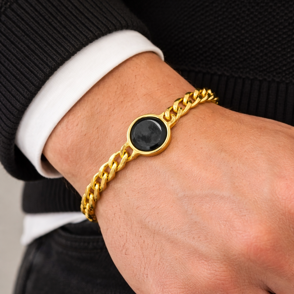 Custom Moon Phase Cuban Chain Bracelet - Image 3