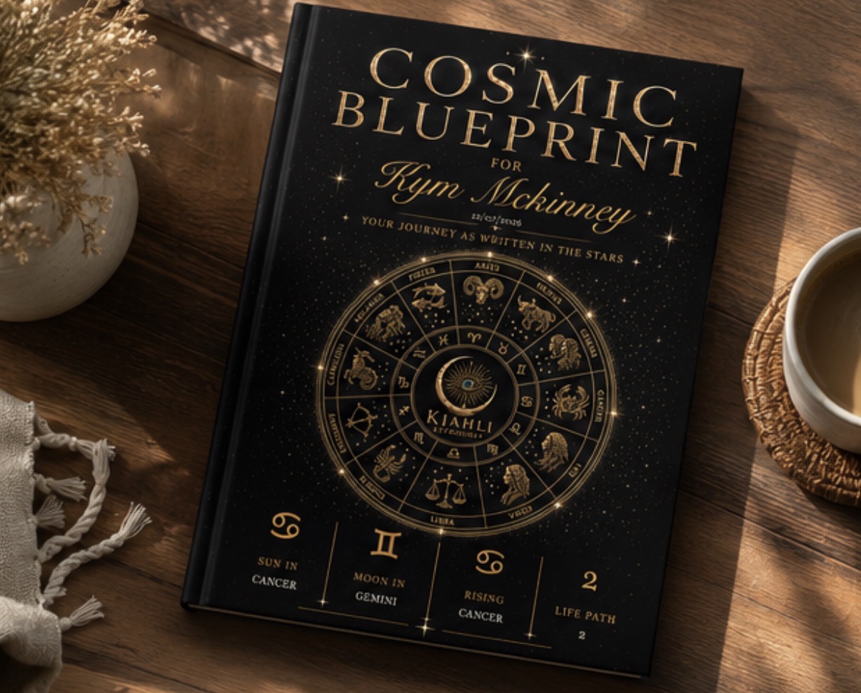 Astrology book on wooden table