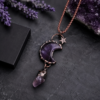 amethyst moon & star pendant necklace