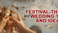 Champagne glasses clinking at celebration, festival-themed wedding tips and ideas.
