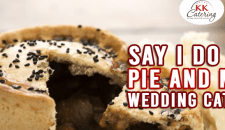 Say I do to a Pie and Mash Wedding Catering Creamy cake with black sprinkles, ideal for wedding catering and celebrations.