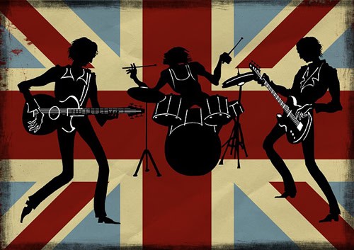 Live band performance with guitars and drums, UK cultural scene, musical entertainment, KK Catering events.