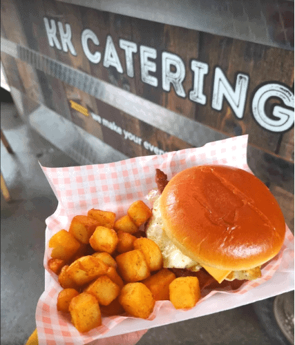 bacon egg brioche breakfast sandwich