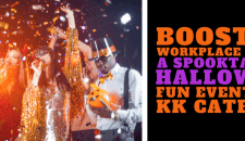 Boosting Workplace Morale: A Spooktacular Halloween Fun Event with KK Catering Festive Halloween workplace party with KK Catering, featuring masks, costumes, and fun celebrations.