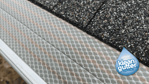 Image of Klean Gutter Leaf Guard with visible copper strands woven into a micro mesh cloth