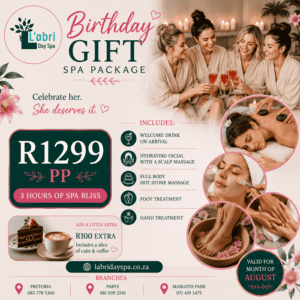 Birthday gift spa package L'abri day spa
