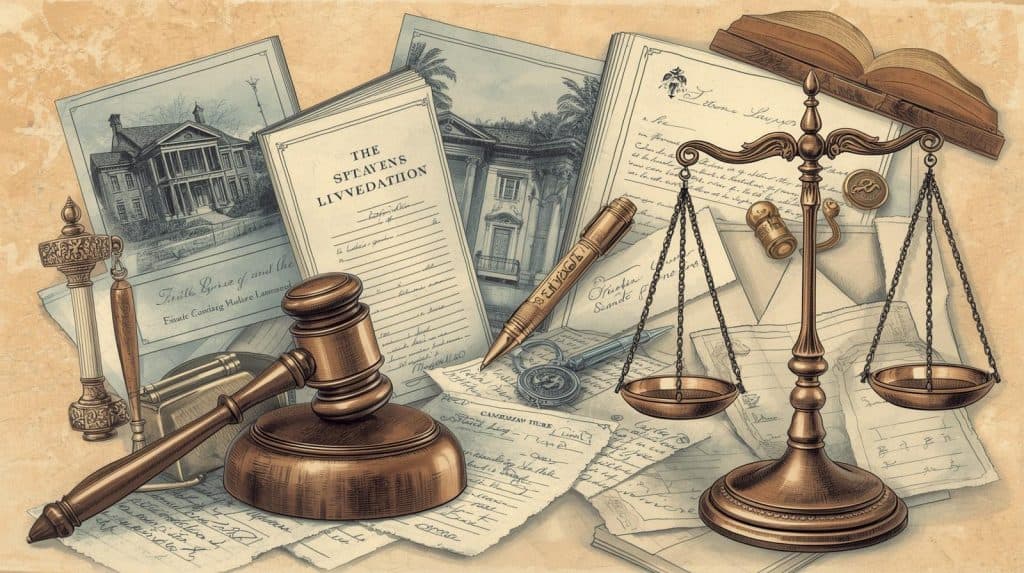 Tax Strategy Estate Lawyers as Fiscal Strategists What does an estate lawyer do — legal documents, scales of justice, and gavel representing estate law, wills, and tax planning.