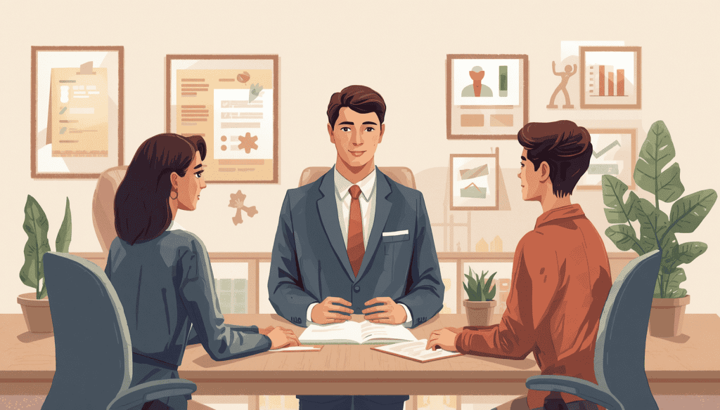 Legal and Licensing Cautions Special education law degree advising meeting with three people reviewing documents in an office.