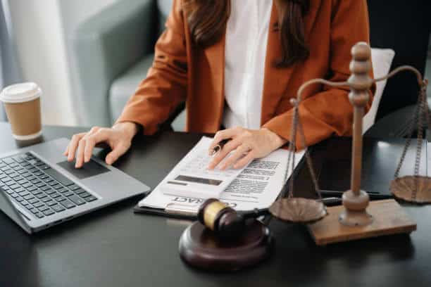 woman practicing being an international law attorney