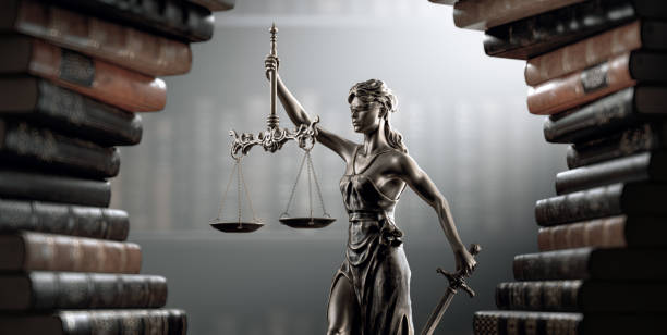 Legal Professionals Themis Statue of justice Law Legal System Justice Crime concept. 3d render.