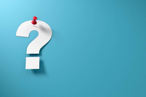 paper question mark with pin on board color skyblue