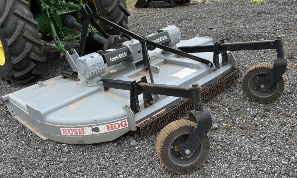 Bush Hog lawn mower for auction at Garrett Realty & Auction.