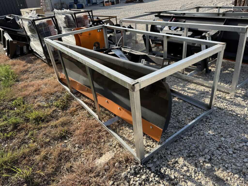 Metal frame and machinery for industrial use at auction.