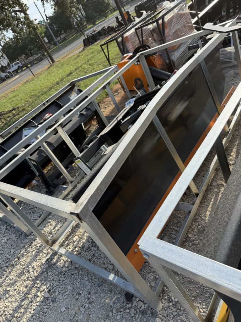 Metal frames and equipment for auction at Garrett Realty & Auction.