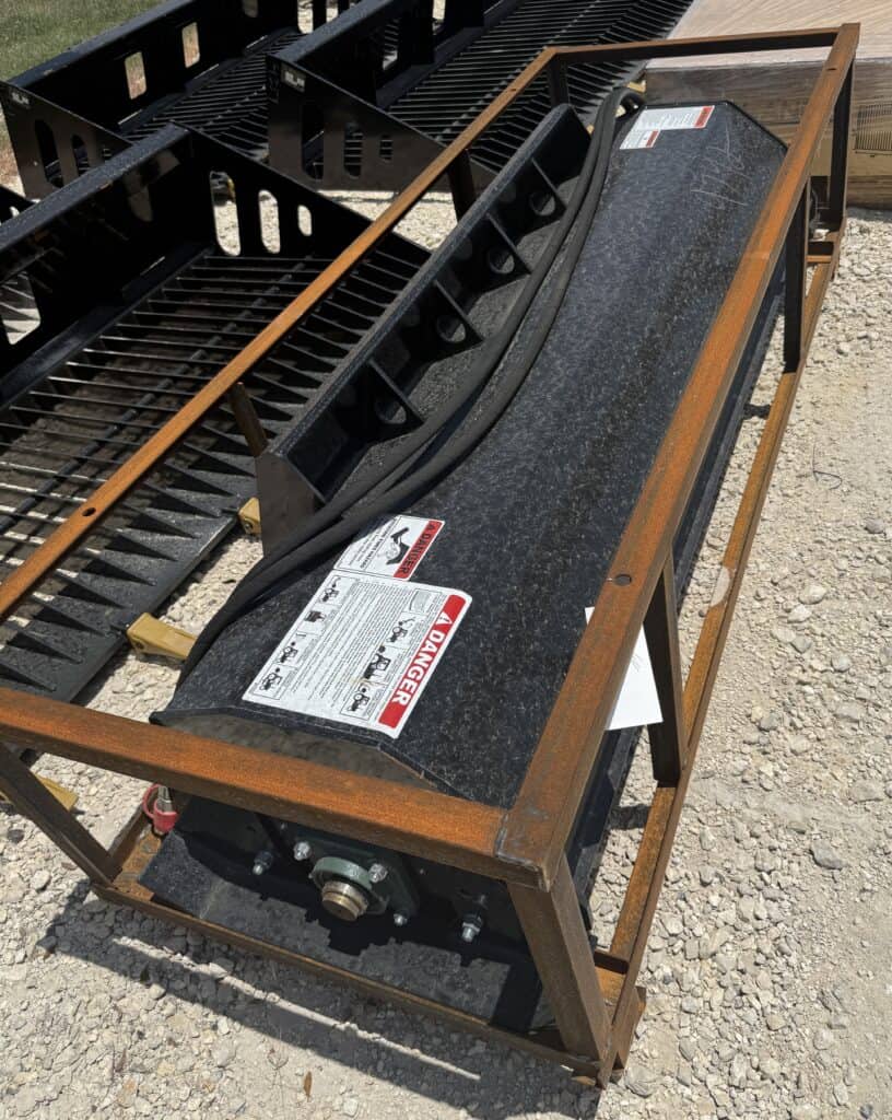 Heavy-duty electric heater on a metal stand for auction.