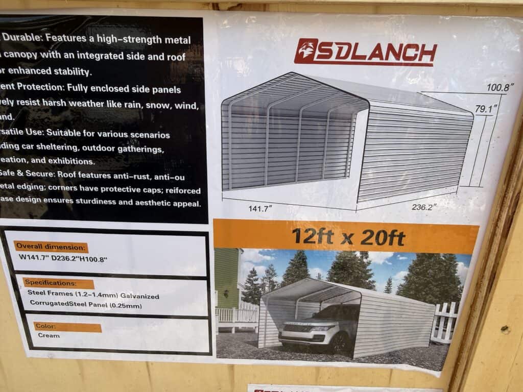 12ft x 20ft metal storage shed for sale at auction.