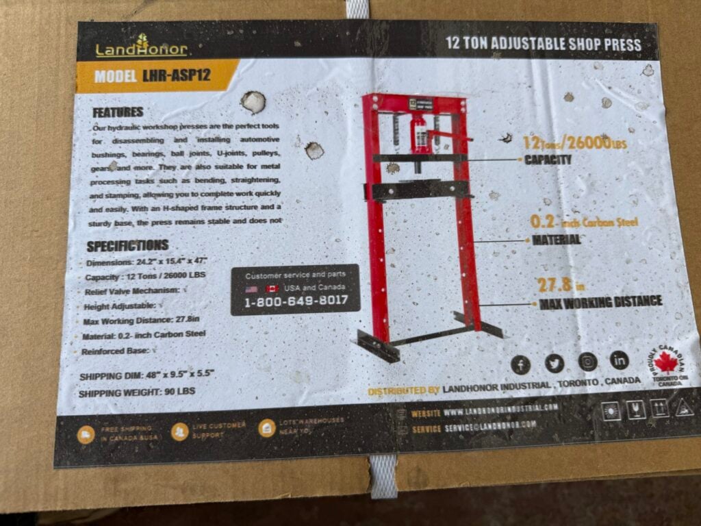 Auction equipment with Garrett Realty & Auction branding.