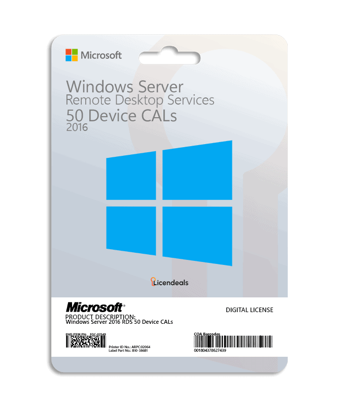 Windows Server 2016 RDS 50 Device CALs - Imagen 1