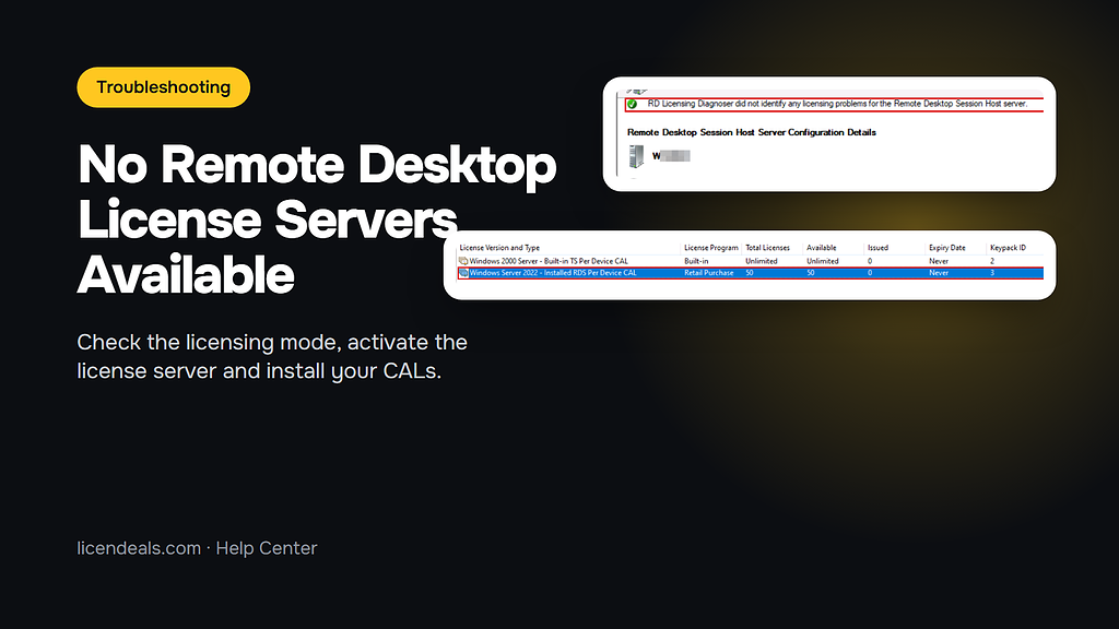Fix: No Remote Desktop License Servers Available