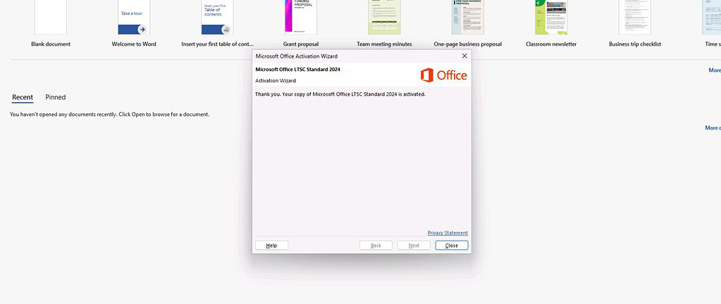 Office LTSC Standard 2024 activé