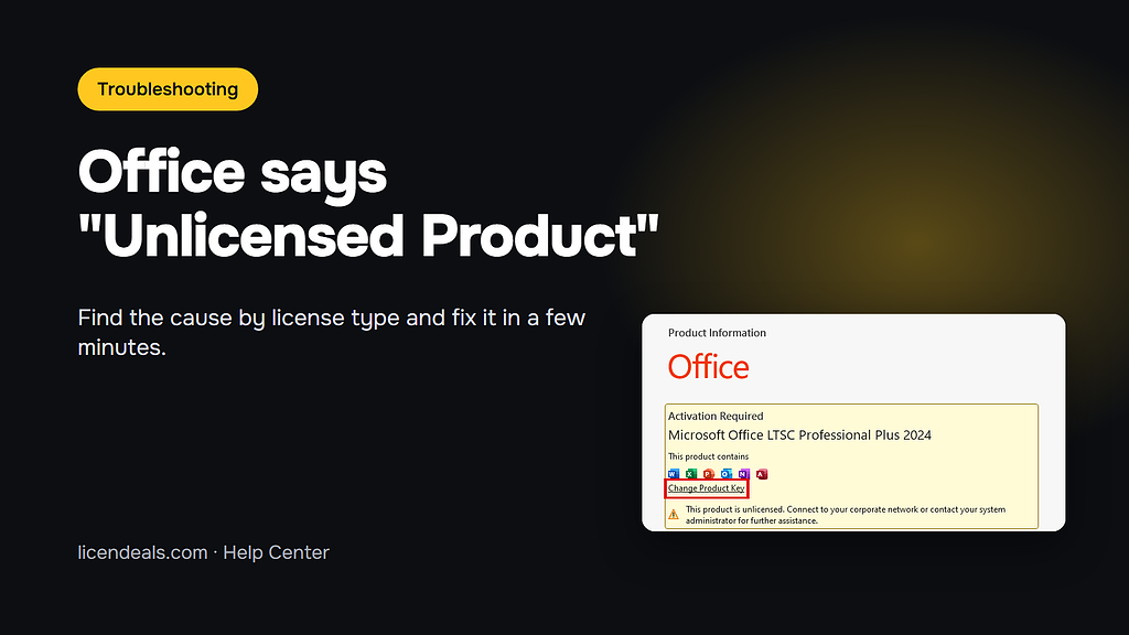 Office says Unlicensed Product: how to fix it