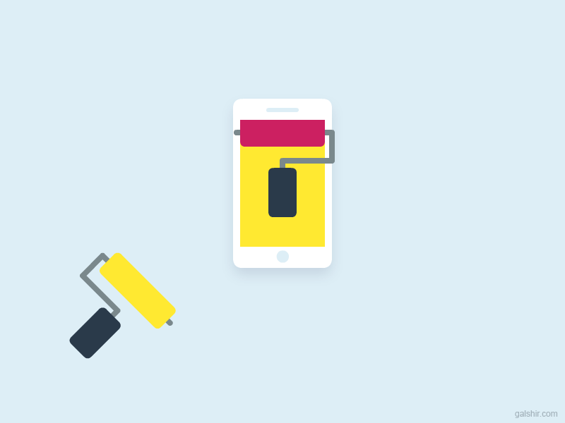 A creative visualization of mobile app design, showcasing the process of transforming an idea into a functional application.