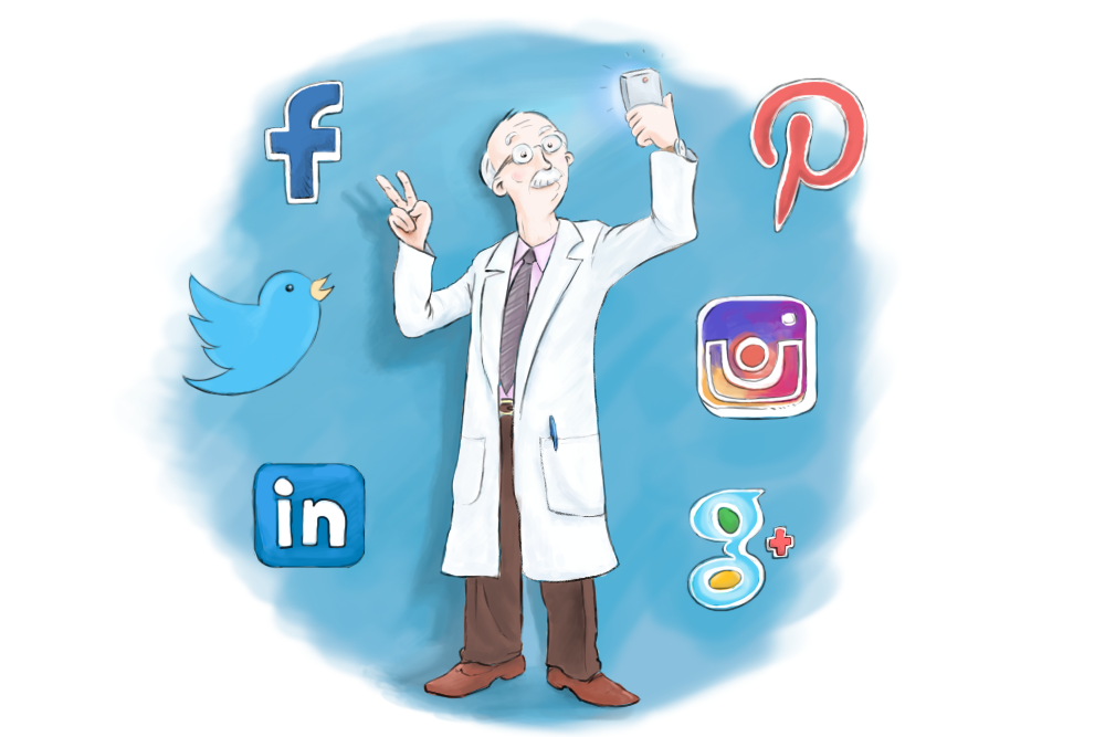 A healthcare professional utilizing social media to connect with patients and share health tips.