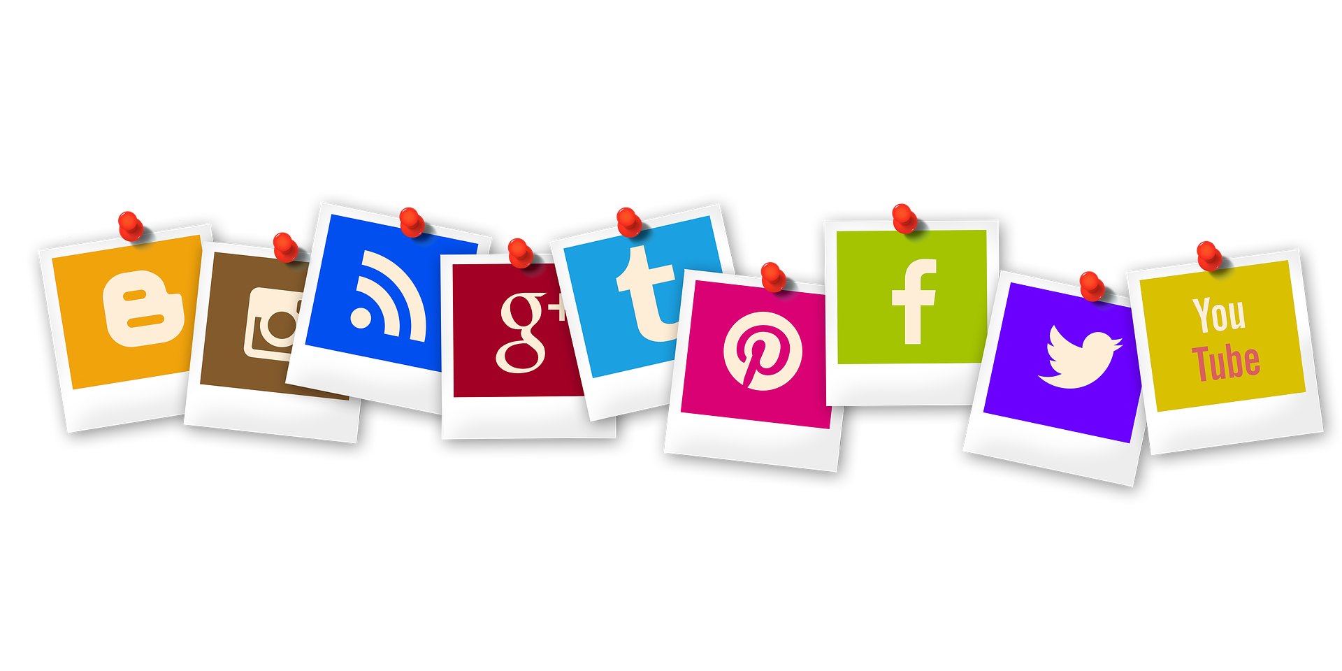 A collage of images showcasing various social media platforms.