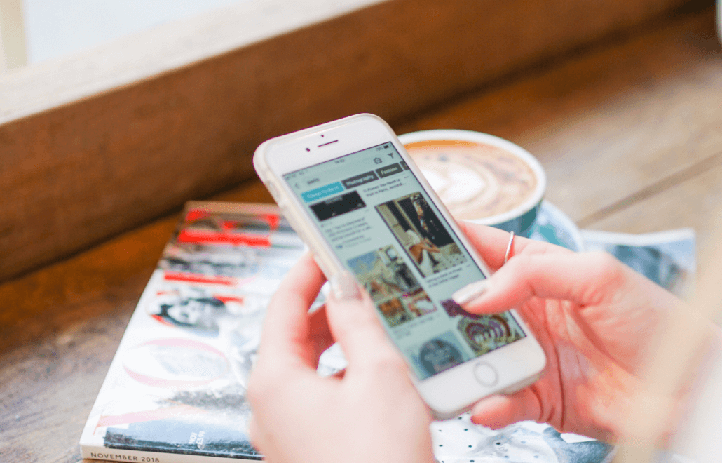 A person using social media platforms to search for information.