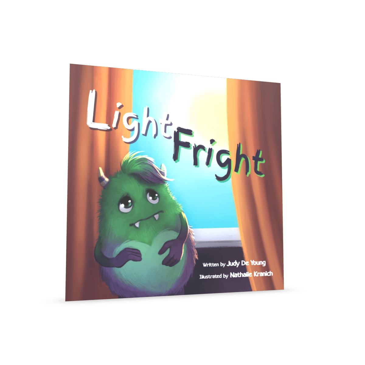 On the cover of &ldquo;Light Fright&rdquo;, a green, mildly panicked monster lurks betwixt orange curtains as sunlight conspiratorially pours in.